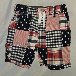 Gymboree Kids Boys AM Patchwork Shorts in Red and Black